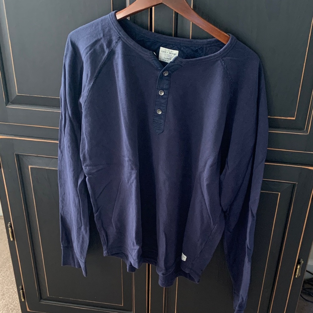 Lucky Brand Navy Long Sleeve Henley